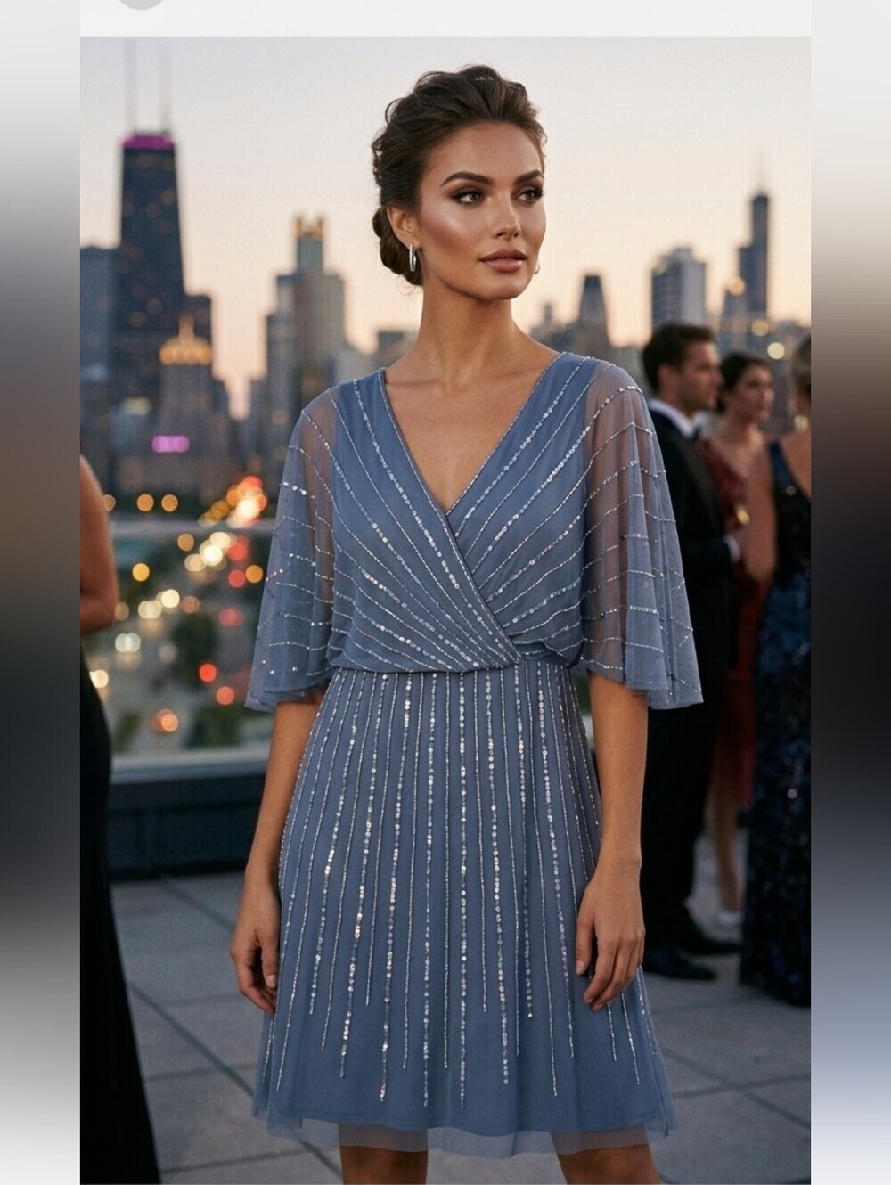 Adrianna Papell Beaded Short Dress
